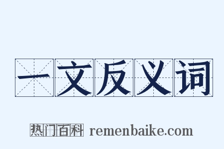 一文反义词是什么意思的图片